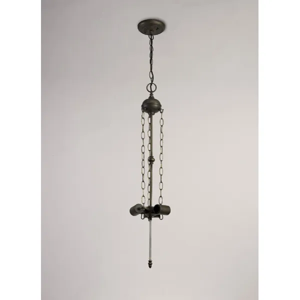 Hayes Uplighter Tiffany Suspension Kit, 3 x E27, Aged Antique Brass