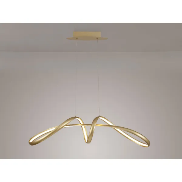 Hackney Large Oval Pendant, 1 x 39W LED, 3000K, 1950lm, Sand Gold, 3yrs Warranty
