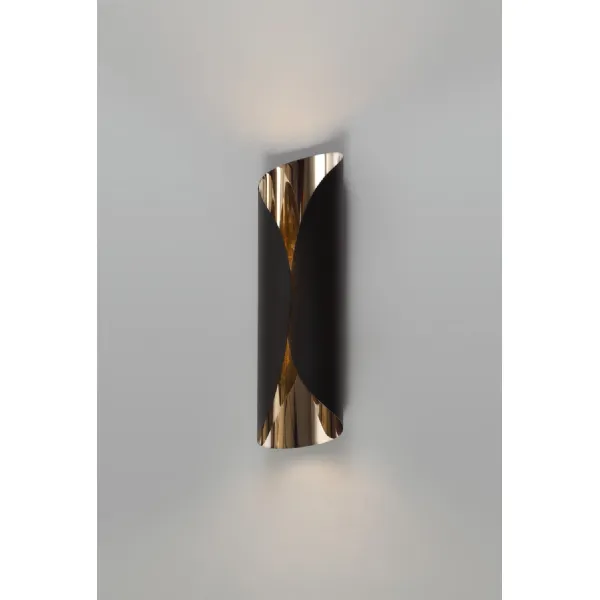 Swindon Wall Lamp, 1 x 7W LED, 3000K, 700lm, Sand Black Polished Chrome, 3yrs Warranty
