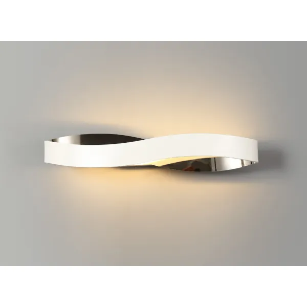 Thames Wall Lamp, 1 x 6W LED, 3000K, 420lm, Sand White Polished Chrome, 3yrs Warranty