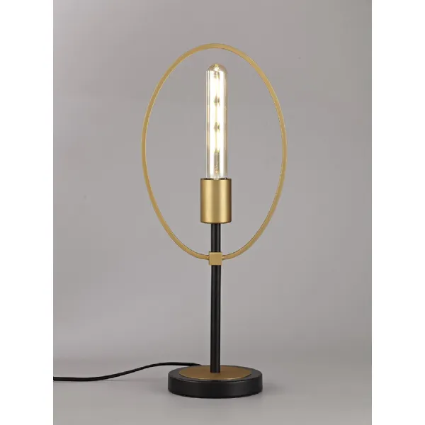 Witney Table Lamp, 1 Light E27, Sand Gold Matt Black
