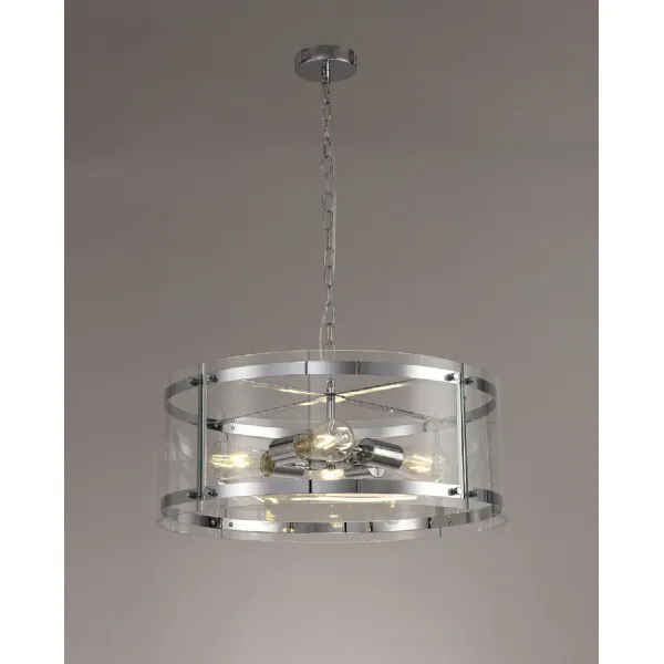 Midhurst Pendant, 4 Light E27, Polished Chrome