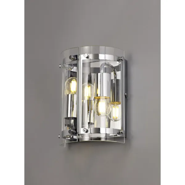 Midhurst Wall Light, 2 Light E27, Polished Chrome