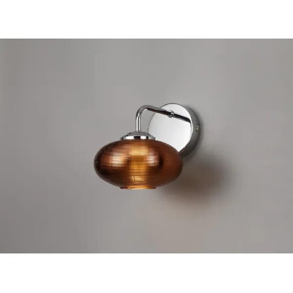 Haslemere Wall Lamp Switched, 1 x 8W LED, 4000K, Copper Polished Chrome, 3yrs Warranty
