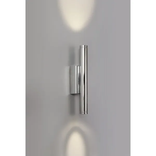 Redhill Wall Lamp, 2 x 3W LED, 3000K, 300lm, IP54, Polished Chrome, 3yrs Warranty