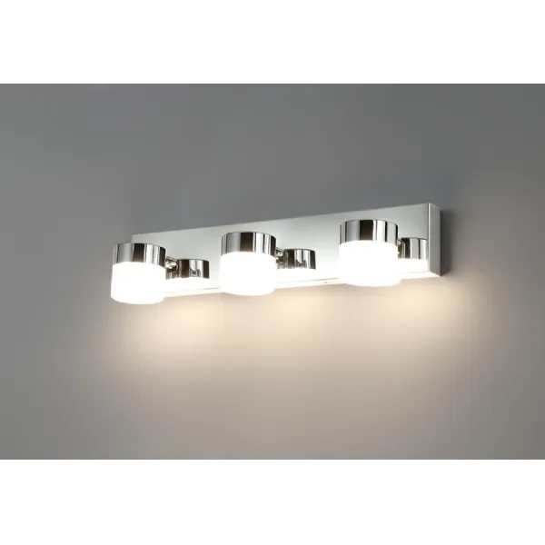 Newham Wall Lamp Triple Adjustable, 3 x 5W LED, 4000K, 1275lm, IP44, Polished Chrome, 3yrs Warranty
