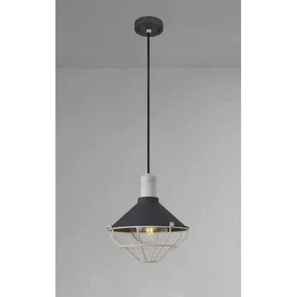 Tonbridge Pendant, 1 Light E27, IP65, Anthracite Matt White, 2yrs Warranty