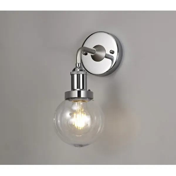 Worthing Wall Lamp 1 Light E27 IP65 Exterior Titanium Silver Polished Chrome