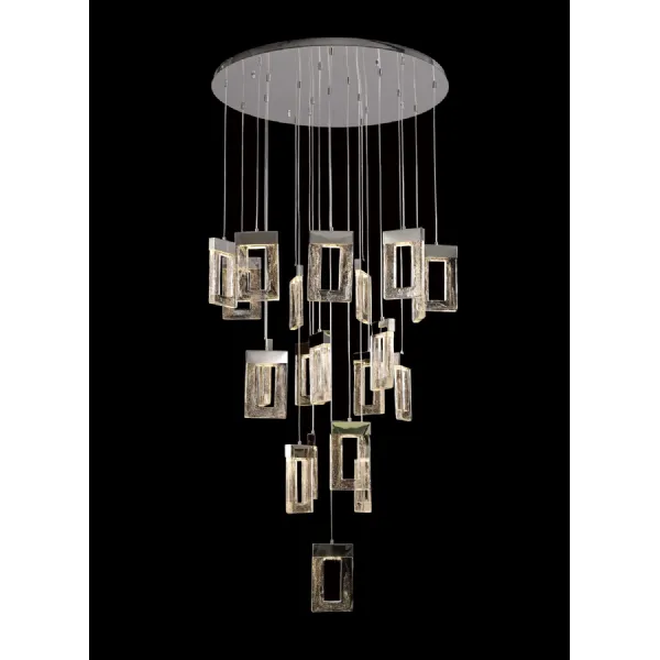Trafalgar Pendant 5m, 21 x 4.5W LED, 3000K, 3360lm, Polished Chrome, 3yrs Warranty Item Weight: 25.8kg