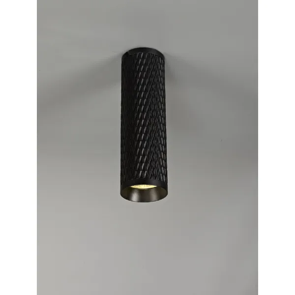 Lenham 20cm Surface Mounted Ceiling Light, 1 x GU10, Sand Black