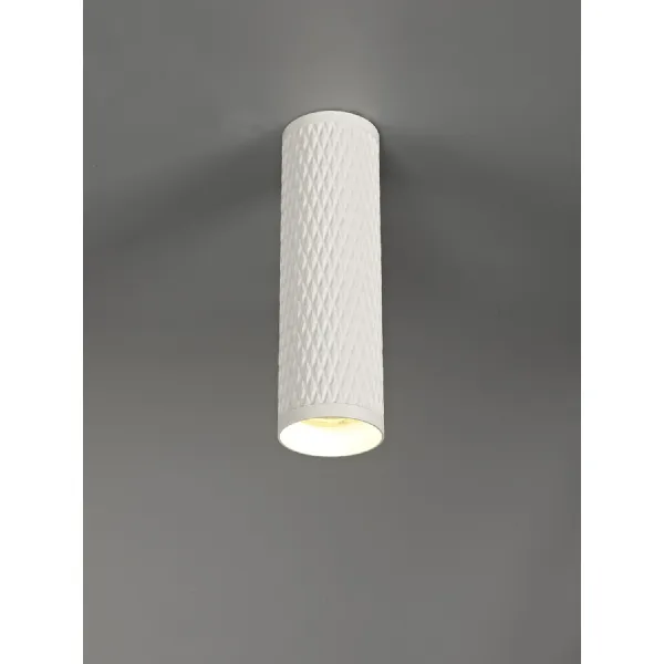Lenham 20cm Surface Mounted Ceiling Light, 1 x GU10, Sand White