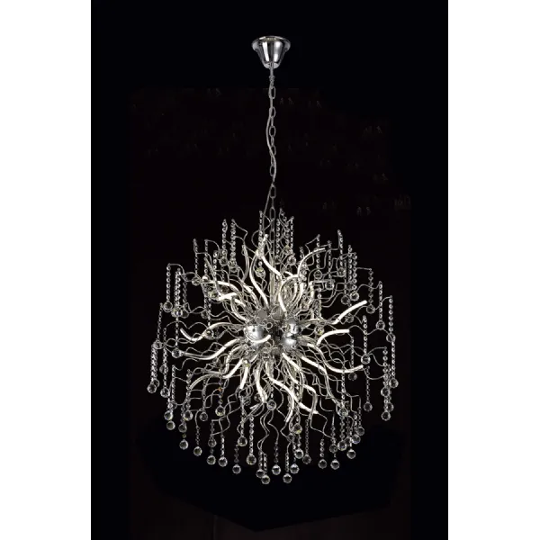 Tunbridge Dimmable Pendant, 30 x 2.4W LED, 3000K, 5650lm, Polished Chrome, 3yrs Warranty