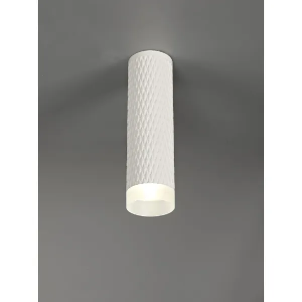 Lenham 1 Light 20cm Surface Mounted Ceiling GU10, Sand White Acrylic Ring