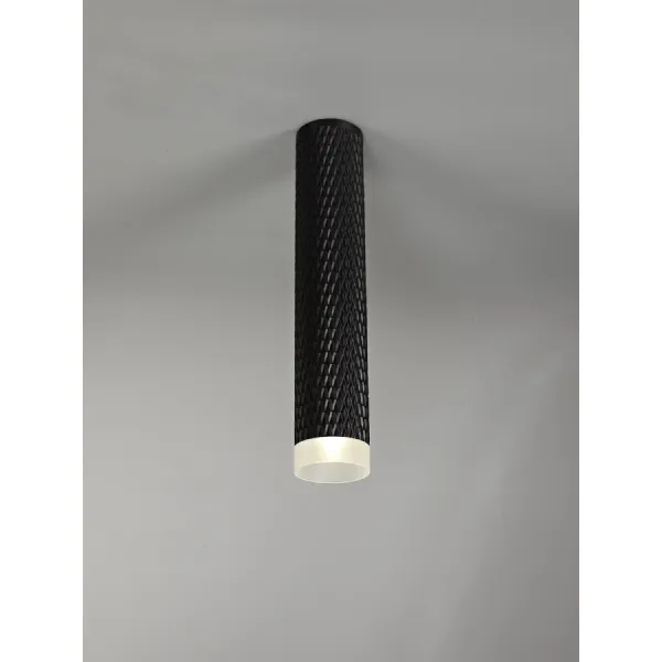 Lenham 1 Light 30cm Surface Mounted Ceiling GU10, Sand Black Acrylic Ring