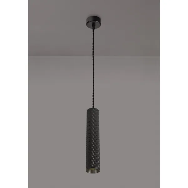Lenham 1 Light 30cm Pendant Light GU10, Sand Black