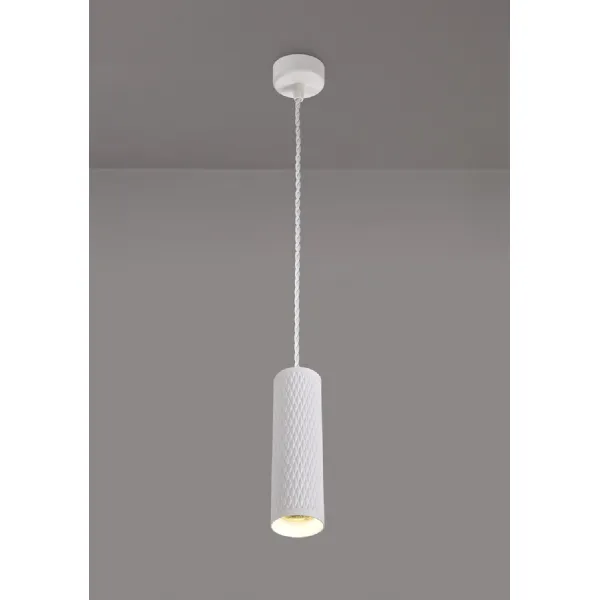 Lenham 1 Light 20cm Pendant Light GU10, Sand White
