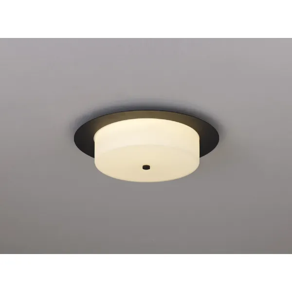 Basildon Ceiling, 18W LED, 3000K, 1080lm, IP44, Sand Black, 3yrs Warranty