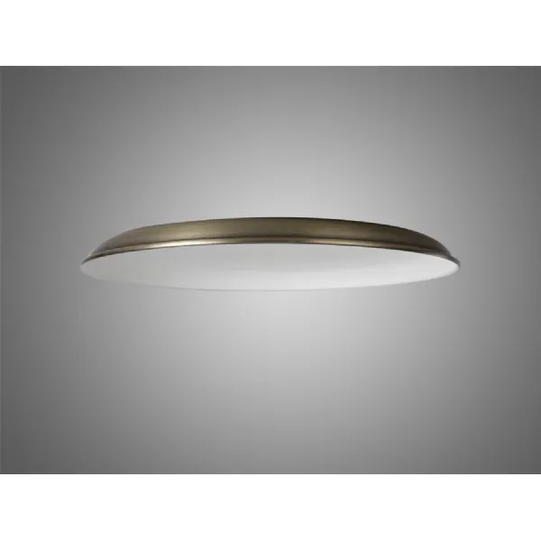 Knightsbridge Round Flat Metal 35cm Lampshade, Antique Brass