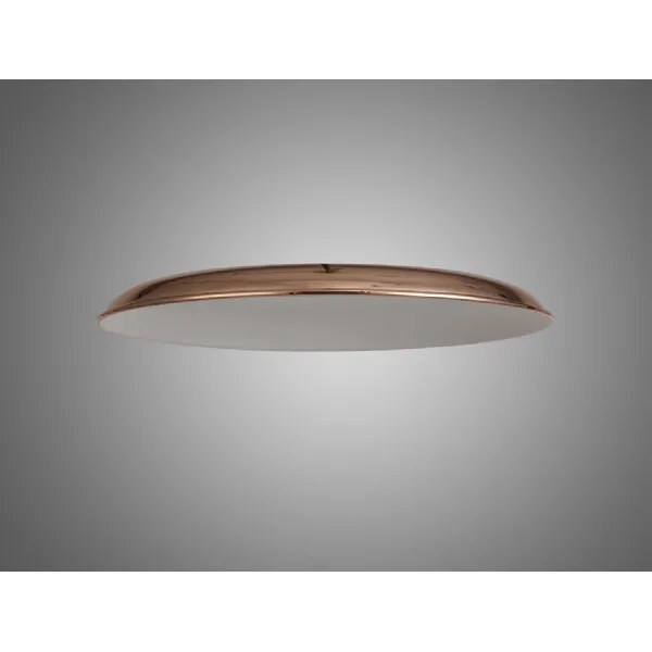 Knightsbridge Round Flat Metal 35cm Lampshade, Rose Gold