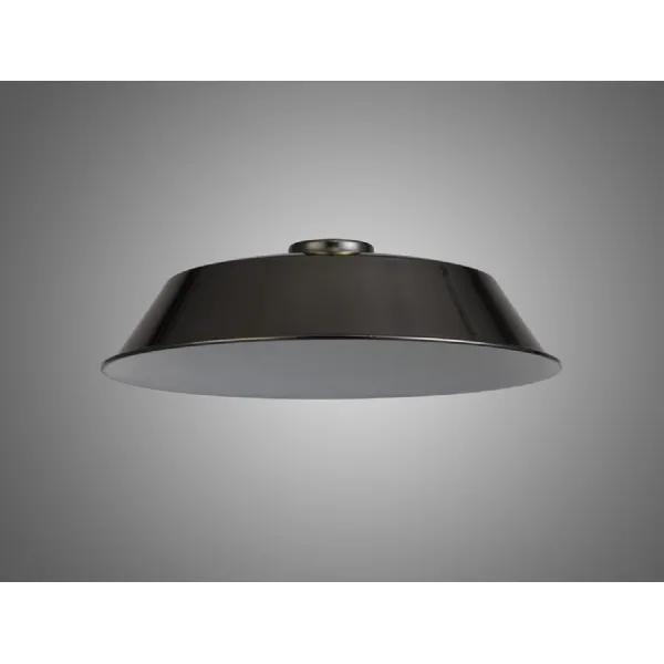 Knightsbridge Round 35cm Lampshade With Angled Sides, Black Chrome
