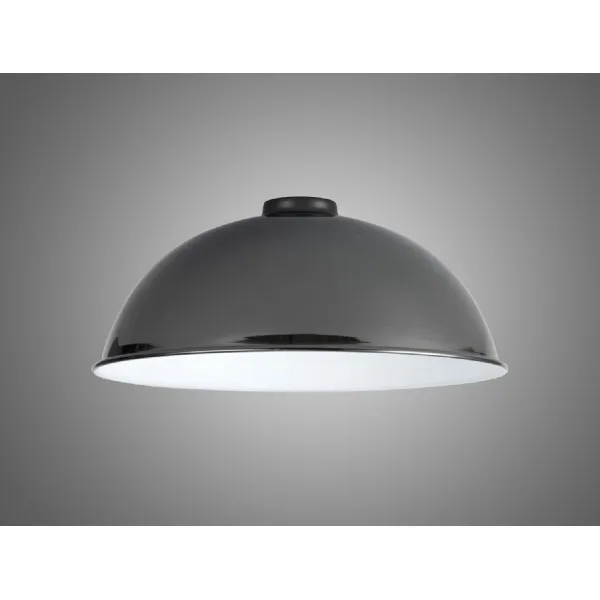 Knightsbridge Dome 35cm Lampshade, Black Chrome