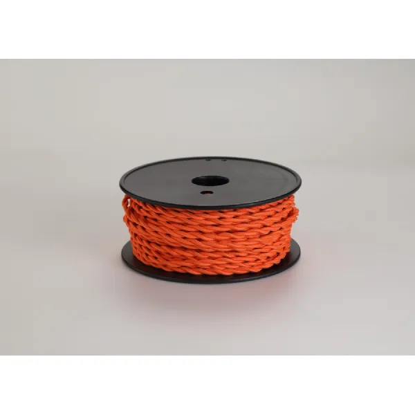 Knightsbridge 25m Roll Orange Braided Twisted 2 Core 0.75mm Cable VDE Approved