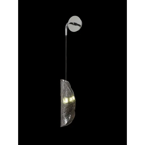 Loughton Wall Light, 1 x G9, Polished Chrome Smoked Glass