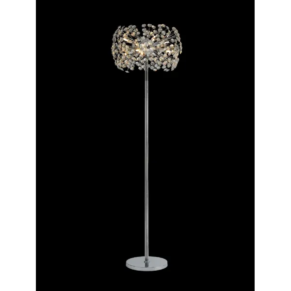 Camden Floor Lamp 8 Light G9 Polished Chrome Crystal