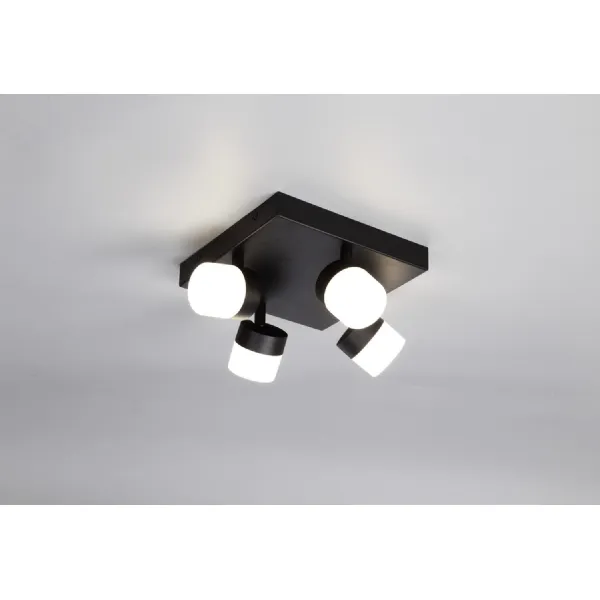 Newham 4 Light Ceiling, 4 x 5W LED, 4000K, 1700lm, IP44, Sand Black, 3yrs Warranty