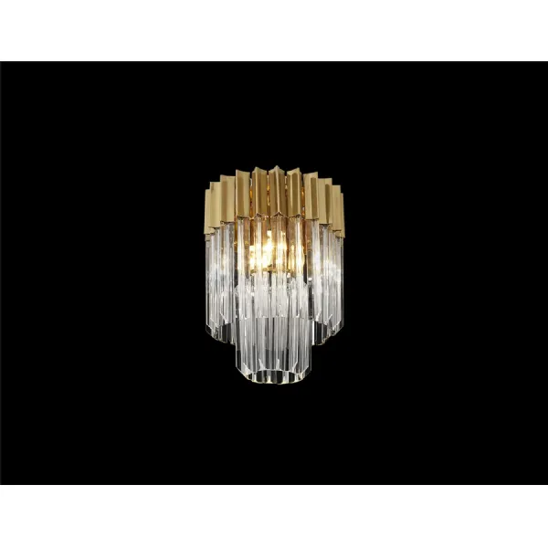 Aldershot 30cm Ceiling Round 3 Light E14, Brass Clear Sculpted Glass