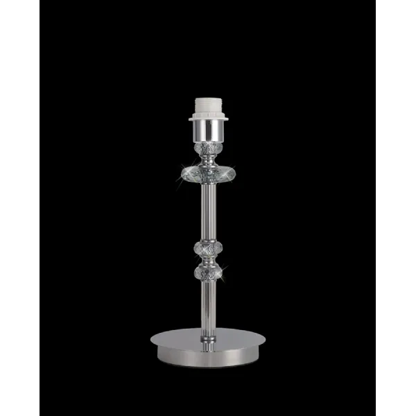 Wimbledon Table Lamp, 1 Light E14, Polished Chrome Clear Glass Crystal