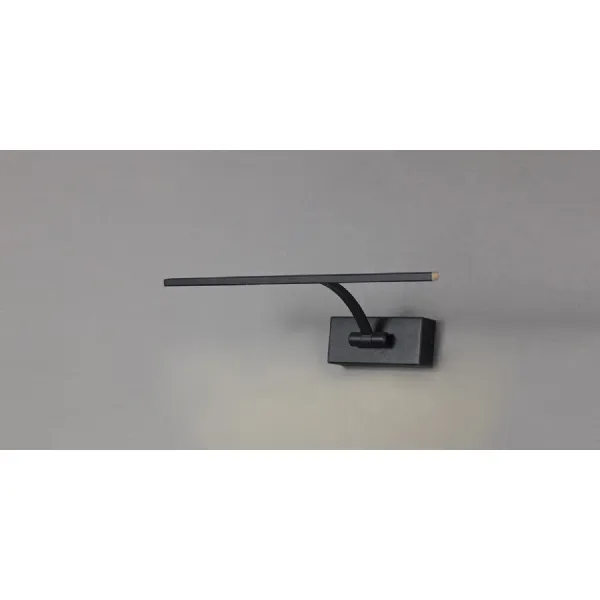 Horam Small 1 Arm Wall Lamp Picture Light, 1 x 6W LED, 3000K, 470lm, Sand Black, 3yrs Warranty