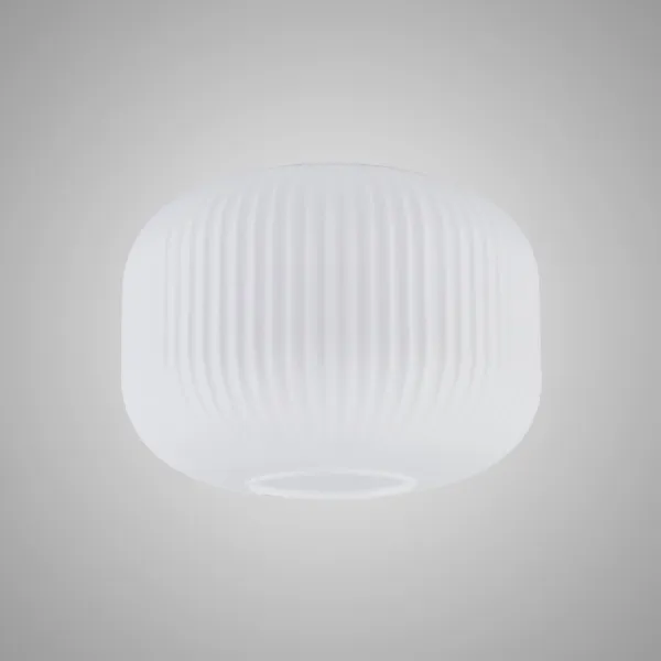 Epsom 30cm Pumpkin Shaped Ribbed Glass (C), Opal