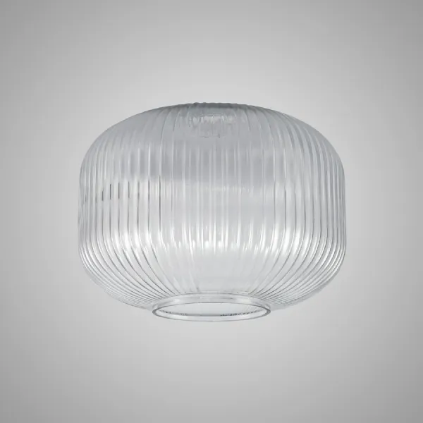 Epsom 30cm Pumpkin Shaped Ribbed Glass (C), Clear