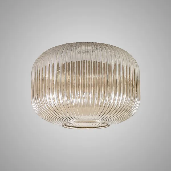 Epsom 30cm Pumpkin Shaped Ribbed Glass (C), Champagne