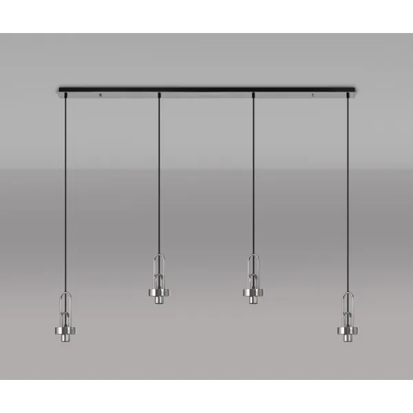 Epsom Linear Suspension Kit, 4 x E27, Polished Nickel Matt Black