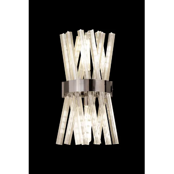 Dalston 2 Light E14, Wall Light E14, Polished Nickel Clear Glass
