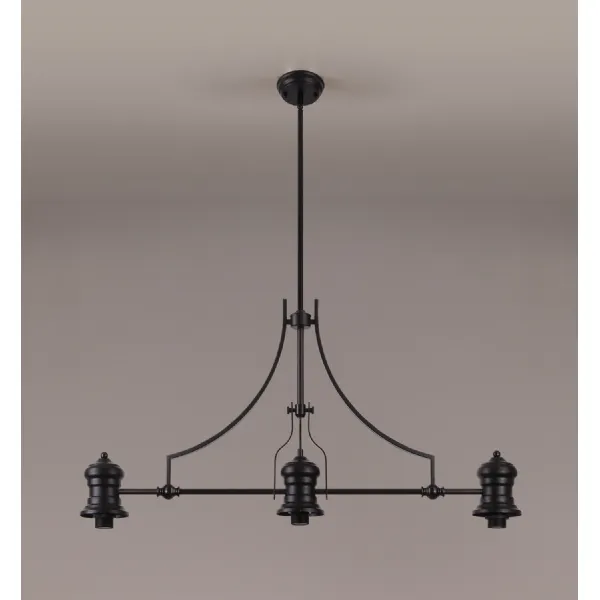 Sandy (FRAME ONLY) Linear Pendant, 3 x E27,Matt Black