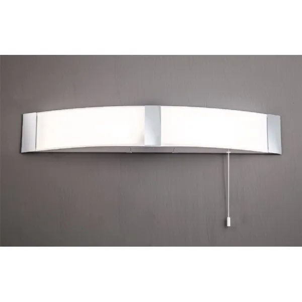 Rochford Bathroom Wall Lamp c w Shaver Socket And Pull Switch, 1 x 10W LED, 4000K, 900lm, IP44, Polished Chrome, 3yrs Warranty