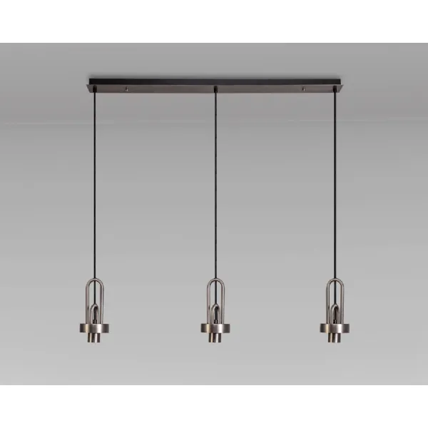 Epsom Linear Suspension Kit, 3 x E27, Antique Silver Matt Black