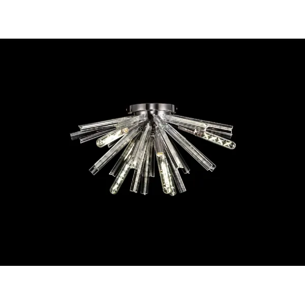 Dalston 6 Light E14, Semi Flush Polished Nickel Clear Glass