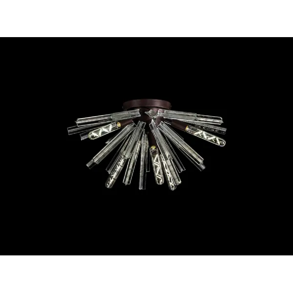 Dalston 6 Light E14, Semi Flush Brown Oxide Clear Glass