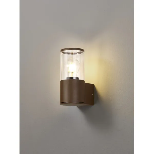 Ruislip Wall Lamp 1 x E27, IP54, Matt Brown Clear, 2yrs Warranty