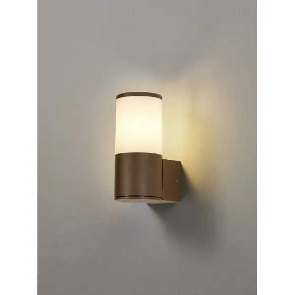 Ruislip Wall Lamp 1 x E27, IP54, Matt Brown Opal, 2yrs Warranty
