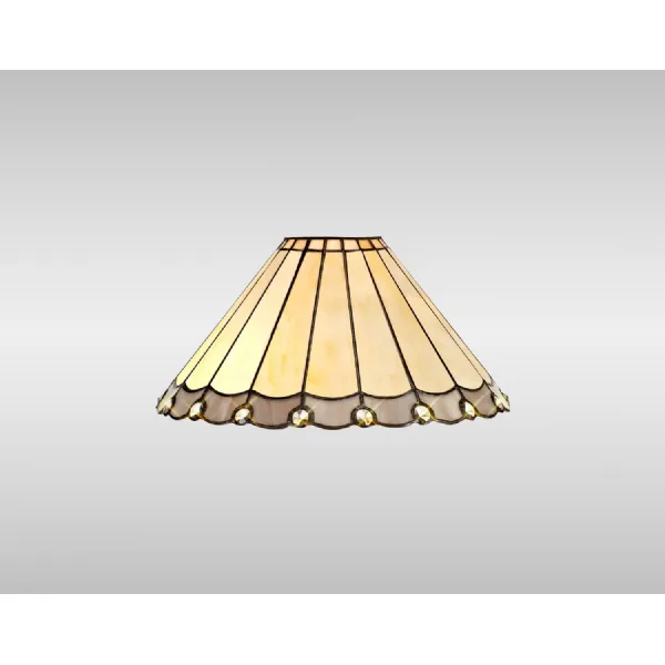 Ware Tiffany 30cm Non Electric Shade, Grey Cream Crystal. Suitable For E27 or B22 Pendants