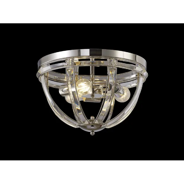 Woolwich Round Flush, 3 Light E27, Polished Nickel
