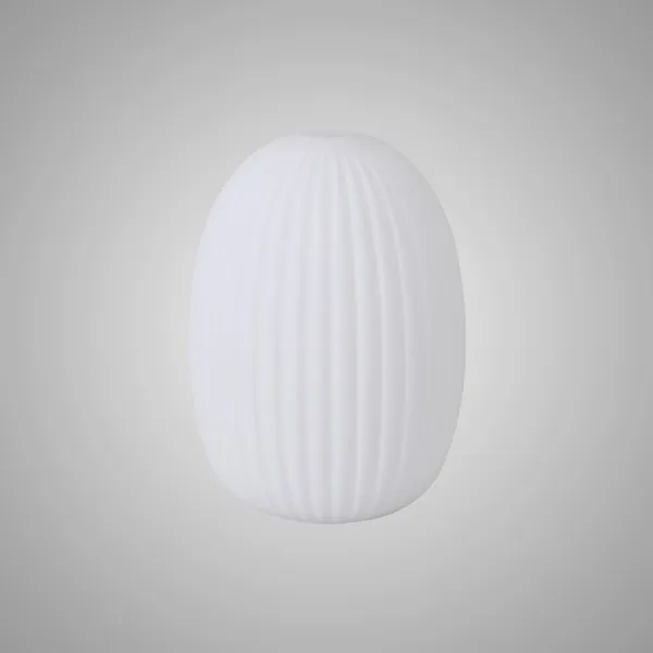 Epsom 20cm Almond Ribbed Glass (F), Opal