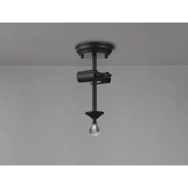 Billericay Semi Flush Ceiling Fitting, 2 x E27, Matt Black