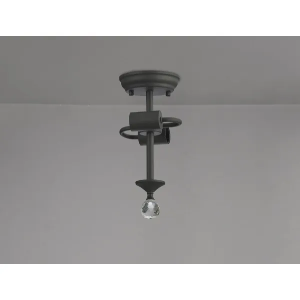 Billericay Semi Flush Ceiling Fitting, 2 x E27, Graphite