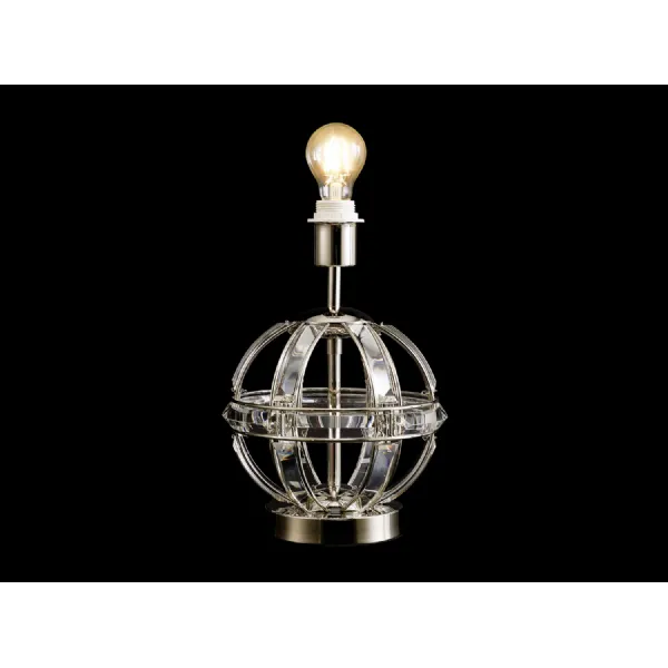 Woolwich Round Table Lamp, 1 Light E27, Polished Nickel